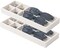 2Pcs Desk Drawer Storage Tray, Nightstand Organizer, Necklace Bracelet Ring Earring Jewelry Display, Grid Table Organizer Holder for Sunglass, Phone, Watch, Perfume (6 grid)/Beige